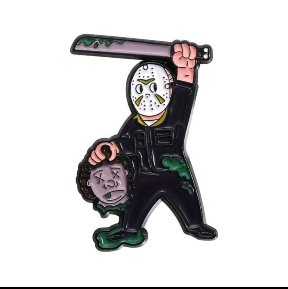 Halloween horror Jason Friday the 13th Gothic scary enamel pin accessories women
